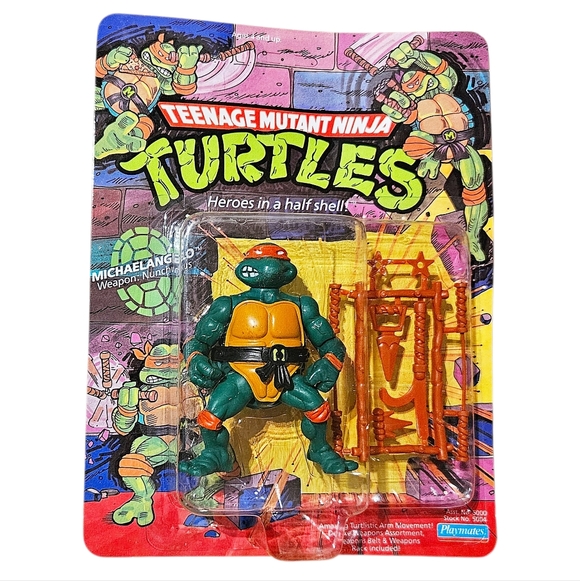 Vintage Teenage Mutant Ninja Turtles 1988 Playmates Michaelangelo Action Figure